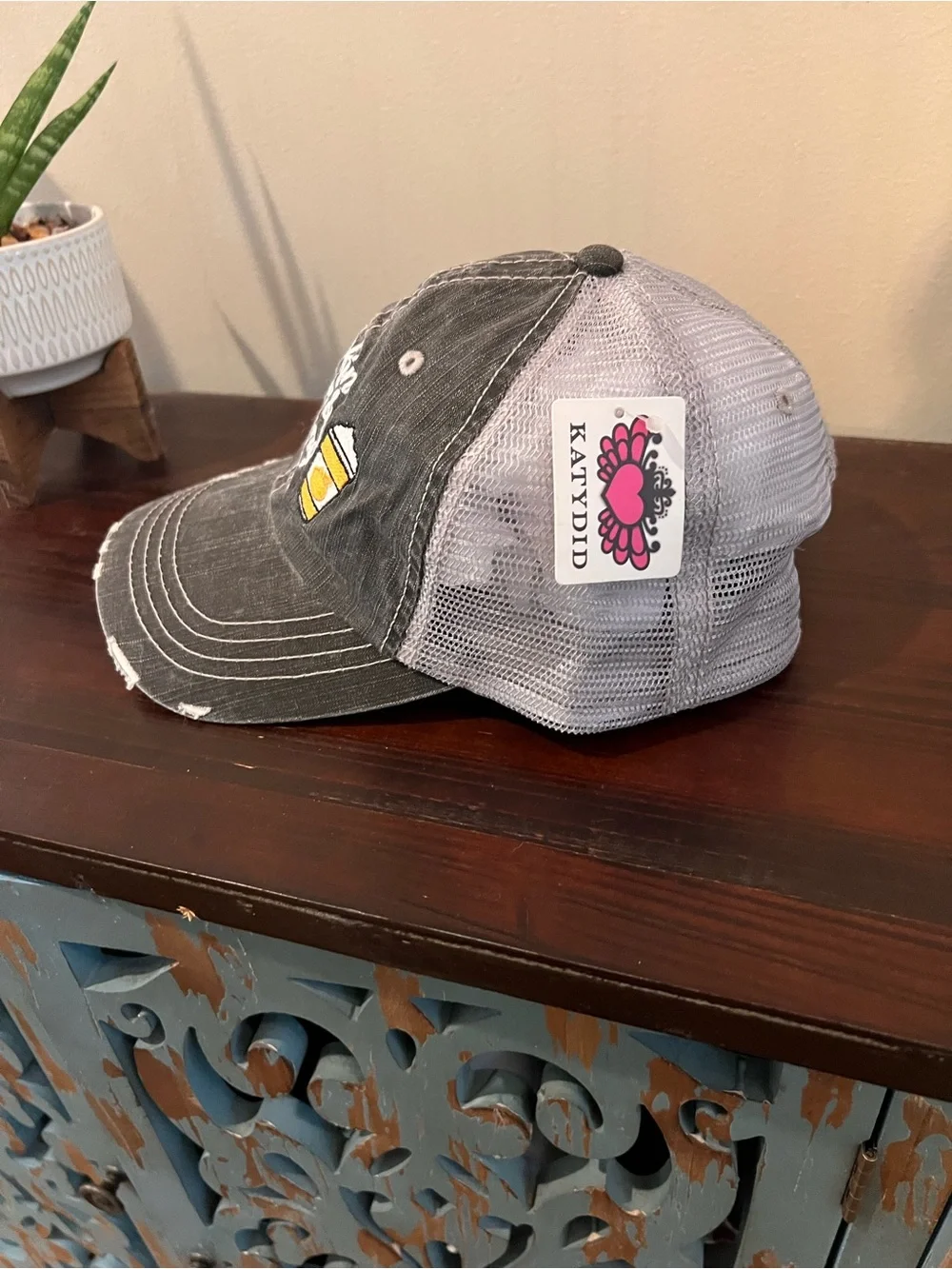 Pumpkin Spiced Everything Nice Distressed Trucker Hat NWT KatyDid